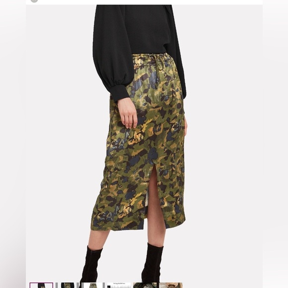 GanniCamoSatin Skirt, Sz 38, EUC
